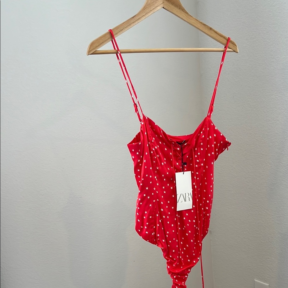 Zara Red Polka Dot Bodysuit